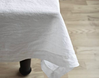 Stonewashed Linen Tablecloth, Custom Size, Organic Fabric
