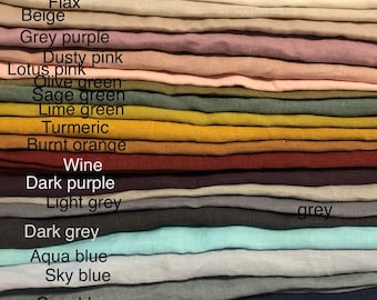 Stonewashed Linen Swatches, 100% Linen Fabric Samples