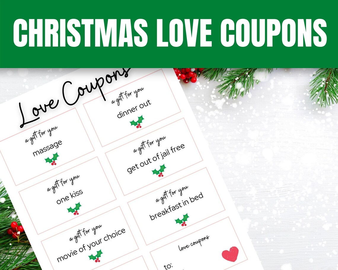 Christmas Love Coupons for Couples Coupon Book Instant | Etsy