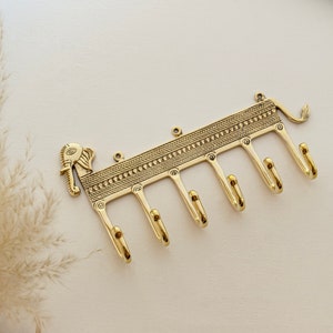 Brass Wall Hook, Key Hook for wall, Decorative Hooks, Key Hook Elephant, Coat Hangers, Vintage Brass Wall Hook, towel hook holder, 6 Hooks