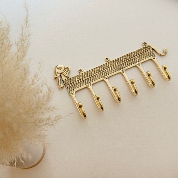 Brass Wall Hook, Key Hook for Wall, Decorative Hooks, Key Hook Elephant, Coat  Hangers, Vintage Brass Wall Hook, Towel Hook Holder, 6 Hooks 