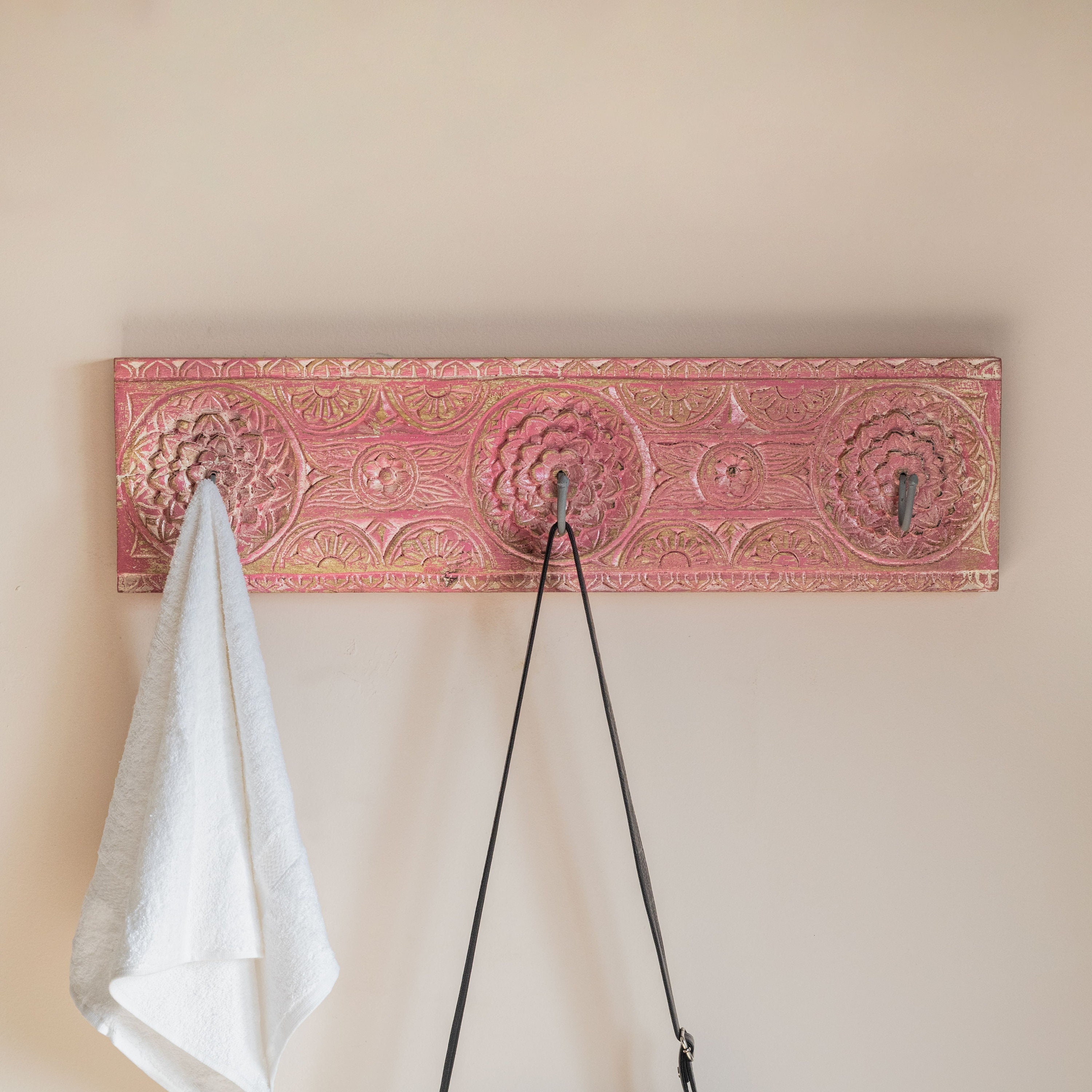 Hand Carved Antique Style Wood Coat Hooks, Wall Hook, Rustic Wooden