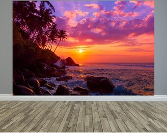picture Sunset Beach Mural Painting etsy