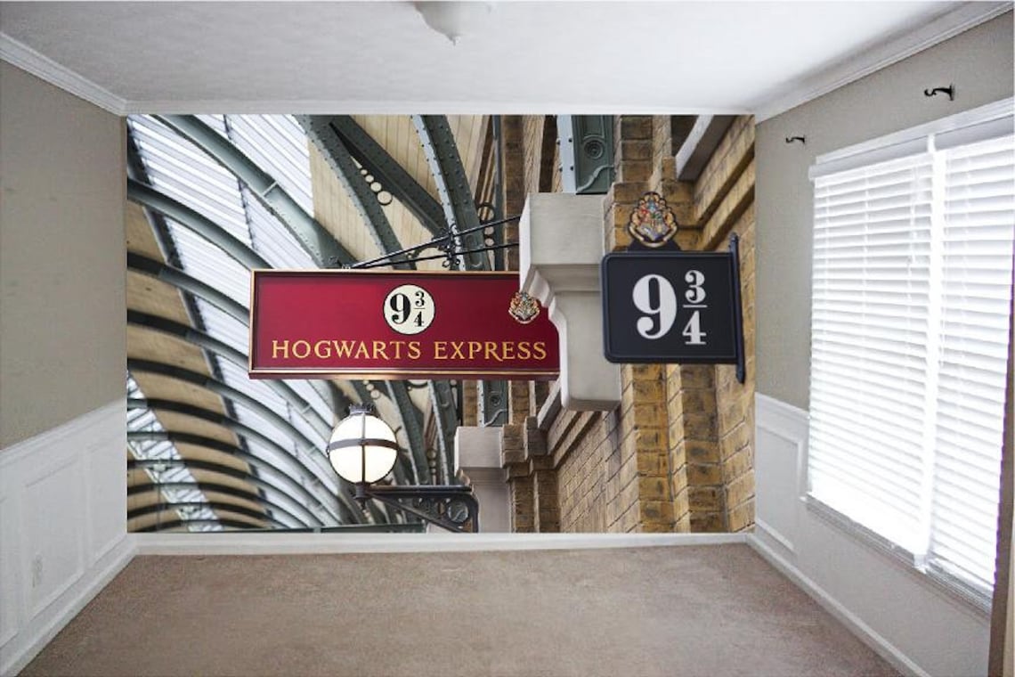 Harry Potter 9 3/4 platform Wall Mural Wallpaper Peel & Stick | Etsy