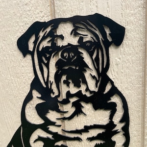 Bulldog, Arte de pared de metal personalizado con bulldog, Memorial de perro personalizado