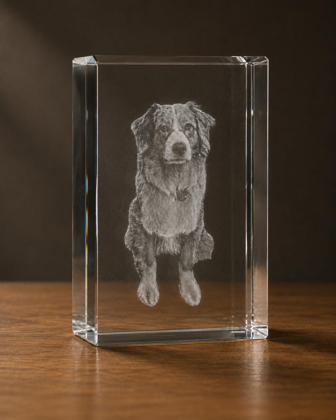 Personalized Pet 3D Crystal Photo Gift, Custom Laser Engraved Crystal ...