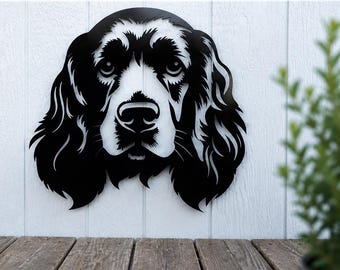 Cocker Spaniel Metal Wall Art, Dog Breed Wall Hanging, Personalized Pet Memorial, Outdoor Fence Decor, Pet Lover Gift