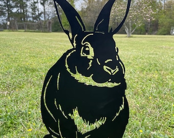 Rabbit, Metal Rabbit Garden Stake, Easter Bunny, Yard Art