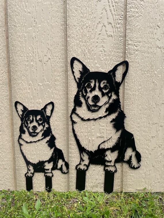 Corgi, Corgi Yard Dog, Metal Dogs, Metal Corgi, Metal Corgi With