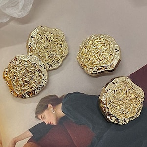 5PC Texture buttons，Gold buttons，fashion coat button， decorative buttons，clothing accessories，High quality button，Vintage buttons，Mom gift