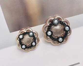 5個のゴールドパールボタン、宝石ボタン、ファッションコートボタン、装飾ボタン、衣類アクセサリー、高品質のボタン、高級ボタンネックレス