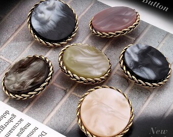 5pcs Round metal buttons，Resin buttons, fashion coat buttons，decorative buttons，clothing accessories，High quality button，Woolen coat buttons