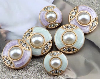 5pc Rhinestone buttons，jewel button，fashion coat buttons，decorative buttons，clothing accessories，High quality button，Luxury pearl buttons