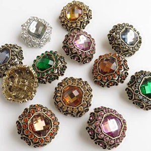 5pcs Rhinestone buttonjewel buttonfashion coat buttonsdecorative buttonsclothing accessoriesHigh quality buttonLuxury buttons necklace image 2