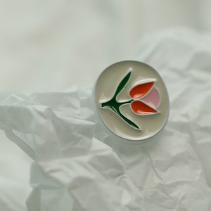 5 STÜCK Tulpenknöpfe,Vintage Knöpfe,Zierknöpfe,Bekleidungszubehör,Hochwertiger Knopf,Blumenknöpfe,Weiße Knöpfe,Mode =Knopf