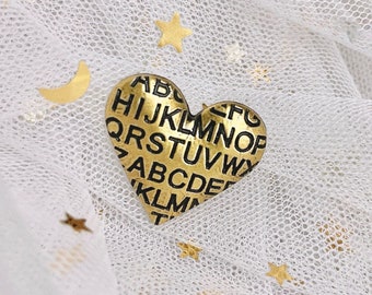 5PC Heart buttons,Gold buttons，fashion buttons，decorative buttons，clothing accessories，High quality cute buttons，letter buttons，cute buttons