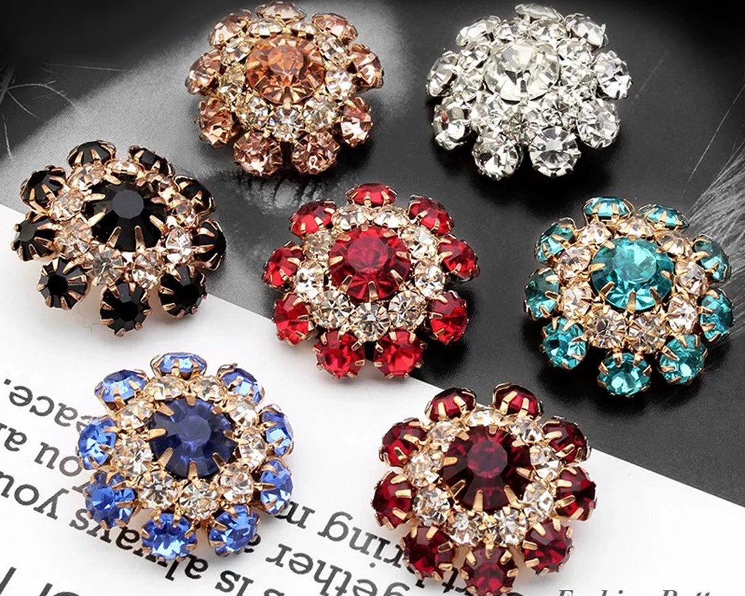 2pcs Flower Buttons，diamond Buttons, Fashion Button， Decorative Buttons ...