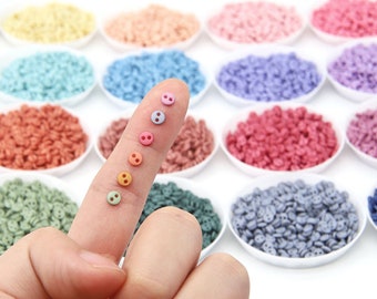 4mm Micro Mini Buttons-in 24 Colors-Super Tiny Round Plastic Buttons-Doll Buttons Doll Sewing Craft Supplies-Barbie BJD Imda Doll Clothes