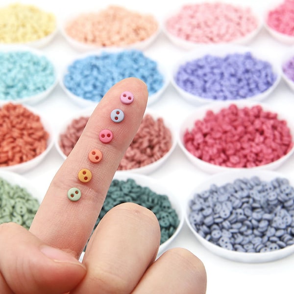 4mm Micro Mini Buttons-in 24 Colors-Super Tiny Round Plastic Buttons-Doll Buttons Doll Sewing Craft Supplies-Barbie BJD Imda Doll Clothes