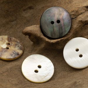 5PCS Natural shell Buttons Fashion Sewing Buttons for Shirts Coats Sweaters，REAL MOTHER of PEARL Buttons，black lip shell buttons，mom gift