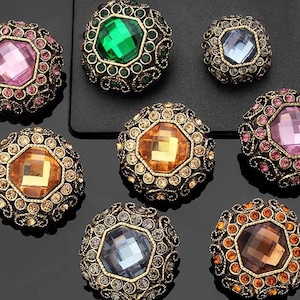5 bottoni con strass, bottoni gioiello, bottoni per cappotti alla moda, bottoni decorativi, accessori per abbigliamento, bottoni di alta qualità, collane con bottoni di lusso