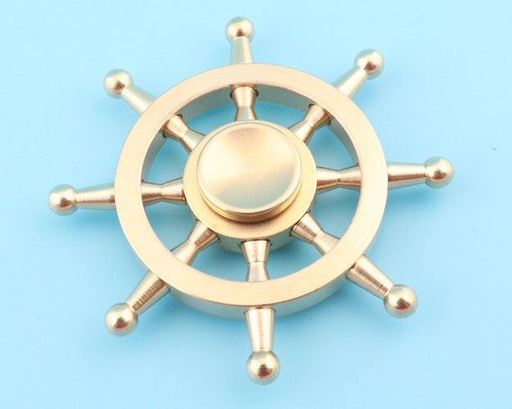 Pure Copper New Small Rudder Fidget Spinner Adult Depressurized Desktop  Spinning Spinner Toy 