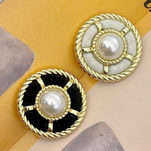 5 bottoni rotondi in metallo, bottoni dorati, bottoni per cappotti alla moda, bottoni decorativi, accessori per abbigliamento, bottoni di alta qualità, bottoni in tessuto floccato