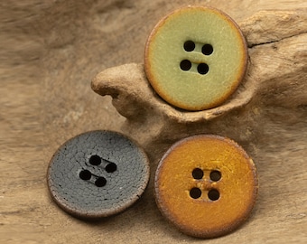 5pcs Vintage textured buttons，linseed cotton shirt button，cardigan button，custom garment button，handmade button，Round Resin 4 Hole Buttons