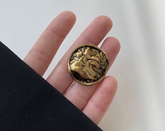 5PC Texture buttons，Gold buttons，fashion coat button， decorative buttons，clothing accessories，High quality button，Vintage buttons，Mom gift