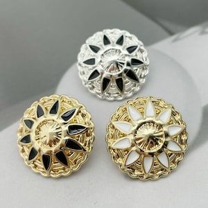 5PC Fashionable retro sunflower buttondrop glue buttonsBaroque buttonsSewing accessoriesTexture-fashion coat buttondecorative buttons image 1