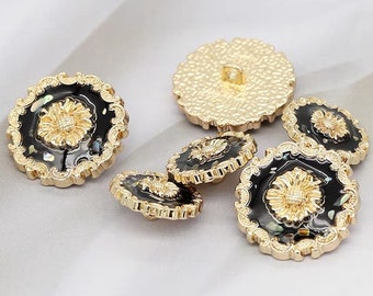 5PC Sunflower vintage button，drop glaze button，Texture button，fashion coat button，decorative button，clothing accessories，High quality button