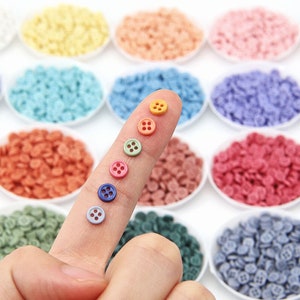 6mm Micro Mini Buttons-4-Hole Buttons-Super Tiny Round Plastic Buttons-Doll Buttons Doll Sewing Craft Supplies-Barbie BJD Imda Doll Clothes