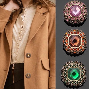 5pcs Rhinestone buttonjewel buttonfashion coat buttonsdecorative buttonsclothing accessoriesHigh quality buttonLuxury buttons necklace image 3