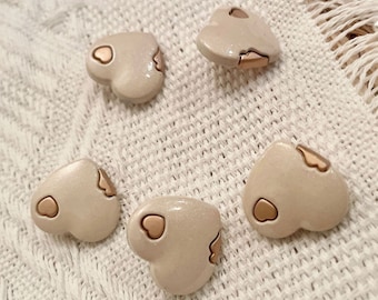 5PC Heart buttons,Resin buttons，fashion buttons，decorative buttons，clothing accessories，High quality cute buttons，cute buttons，fancy buttons