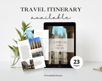 Milan Travel Itinerary Template | Editable Canva Travel Planner, Printable Italy Trip Guide, Digital Vacation Planner