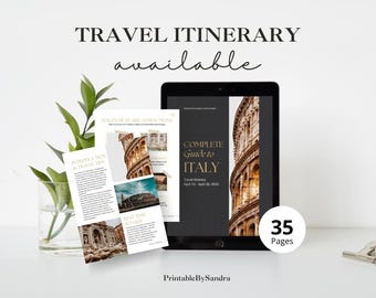 Italy Travel Itinerary Template | Trip Itinerary | Editable Trip Planner | Printable Travel Guide | Holiday Honeymoon Vacation Planner