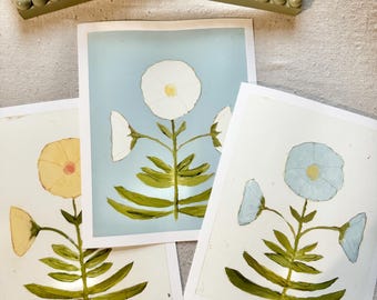 Jaipur Botanicals in Ivory, Cornflower and Marigold (Set of 3)