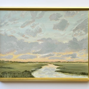 Fine Art Giclee Print of Original Marsh Painting by Amy Elizabeth Crabb, 'Lowcountry Sunset', Coastal Landscape Art, Lowcountry