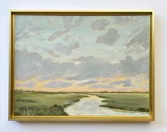 Lowcountry Sunset Giclee Print: Coastal Marsh Landscape Art
