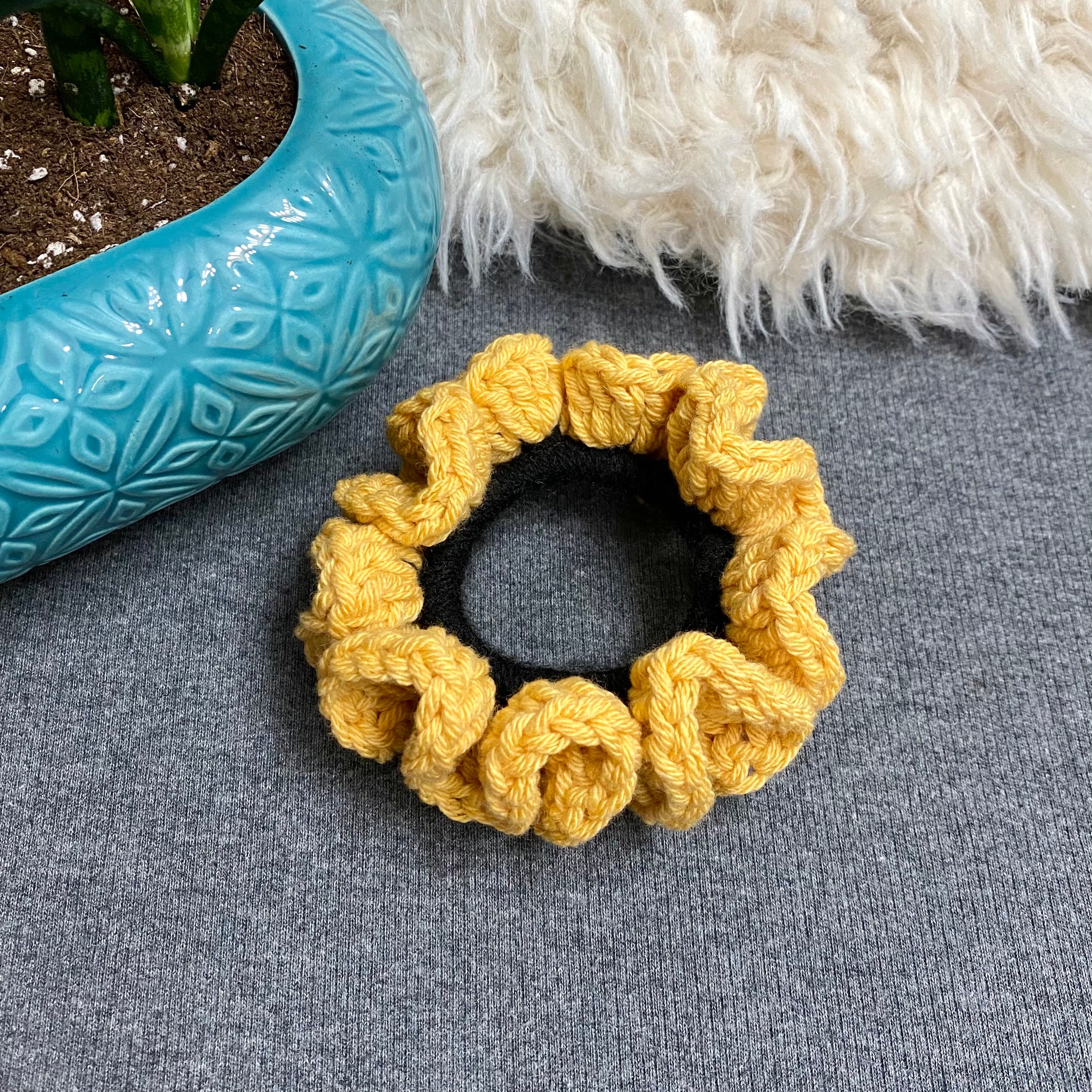 Flower Scrunchies Crochet Scrunchies Hair Accessories Etsy