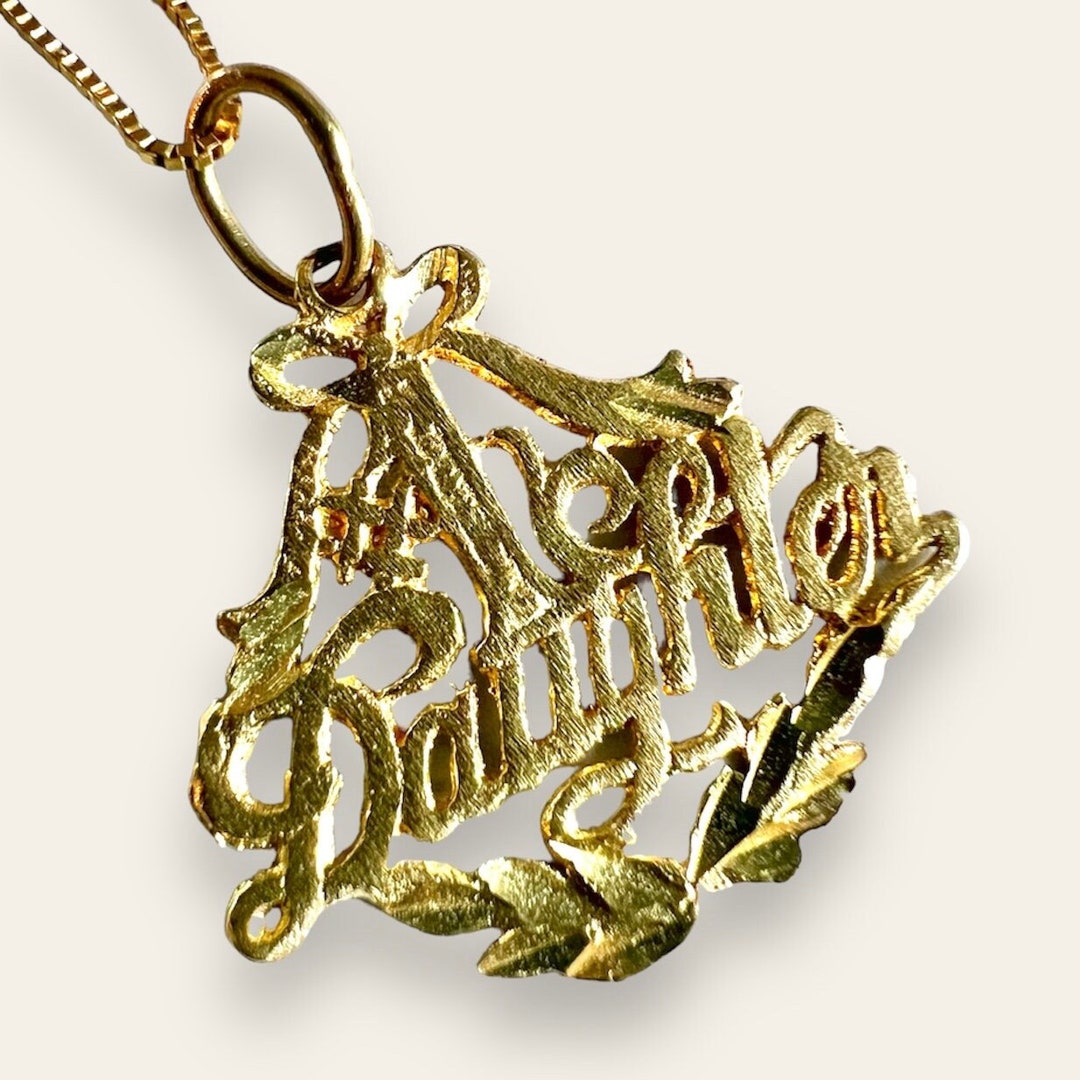 Vintage 1 Daughter 14k Gold Necklace Unique Vintage Charm Necklace Etsy