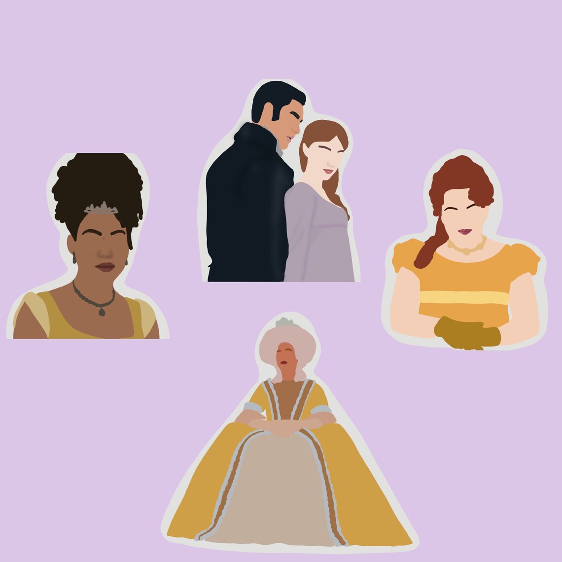 Bridgerton Sticker Pack | 4 Pcs | Digital Illustration - Etsy