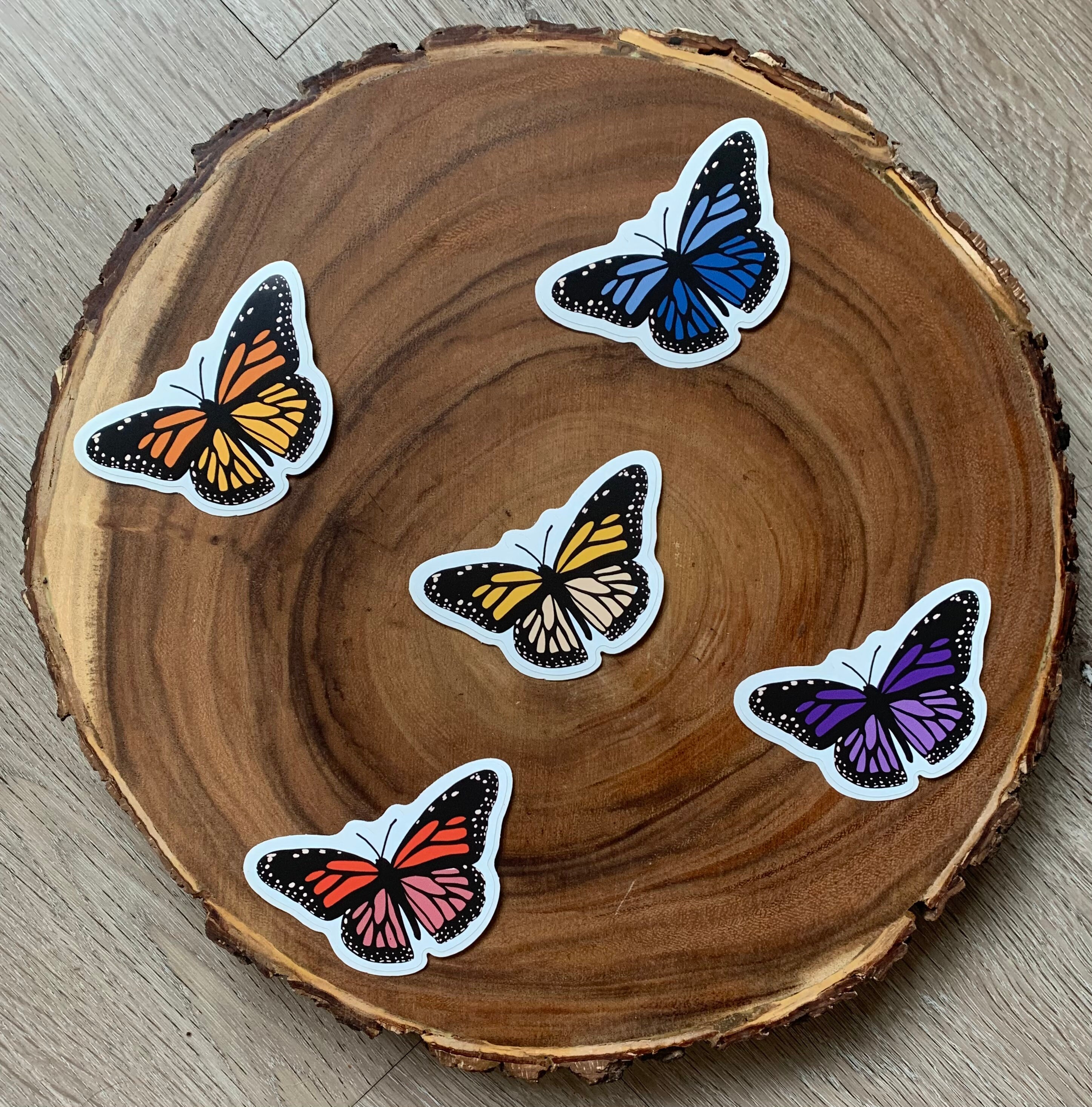 Butterfly sticker pack 5 pcs digital illustration | Etsy
