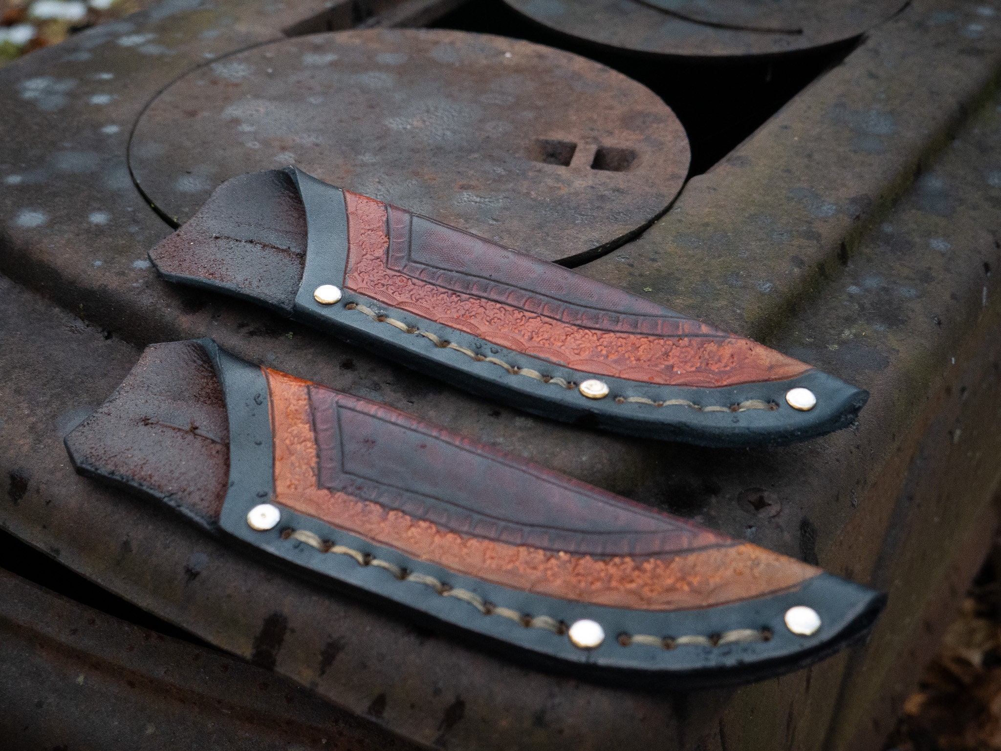 Handmade Leather Knife Sheath Medlrg Knives Etsy