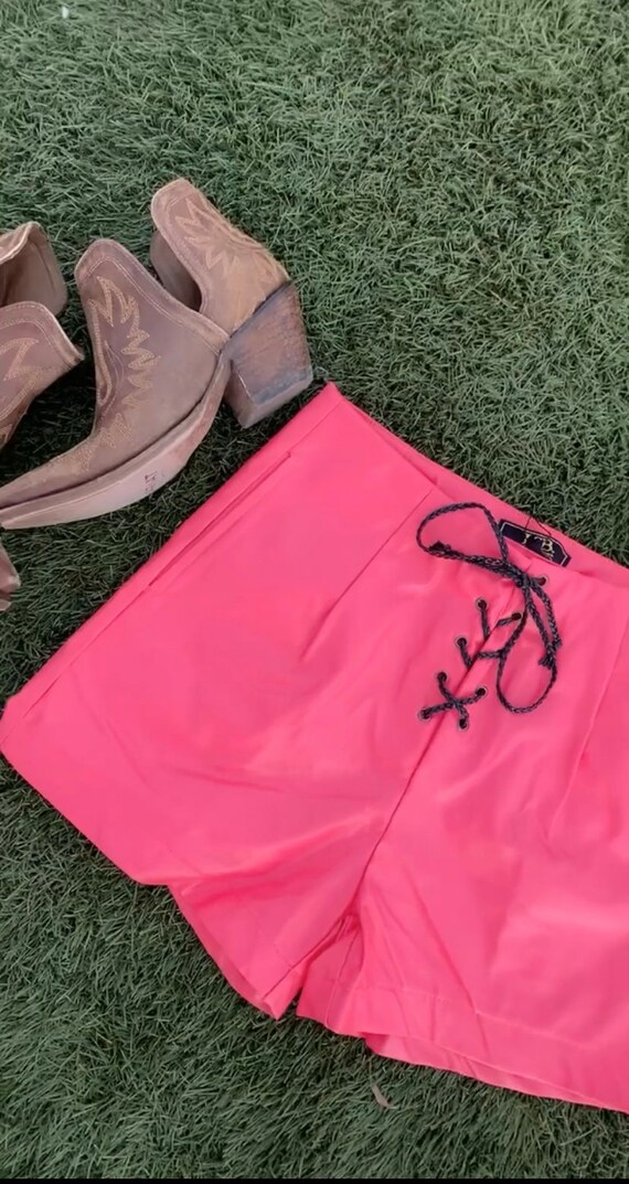 Boutique Hot Pink Leather Shorts | Etsy