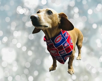 Montreal Canadiens Dog Bandana: Reversible Cotton Pet Scarf