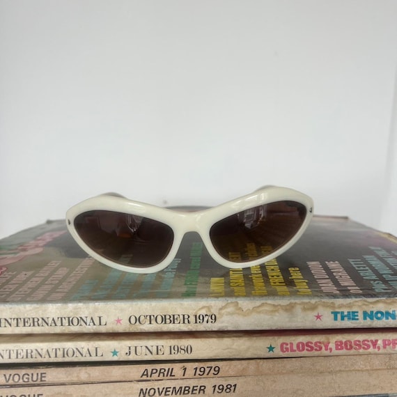 White Prada Swing Cat Eye Sunglasses Vintage Designer - Etsy