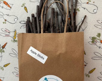 Apple Branch Sticks: Natural Treat for Rabbits, Guinea Pigs, Hamsters
