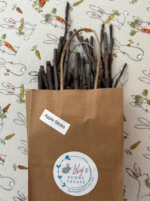 Apple Branch Sticks: Natural Treat for Rabbits, Guinea Pigs, Hamsters