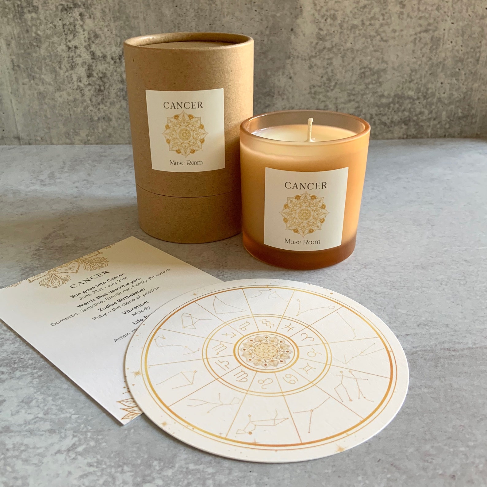 Cancer Mandala Zodiac Candle Cancer gifts Cancer Candles Etsy